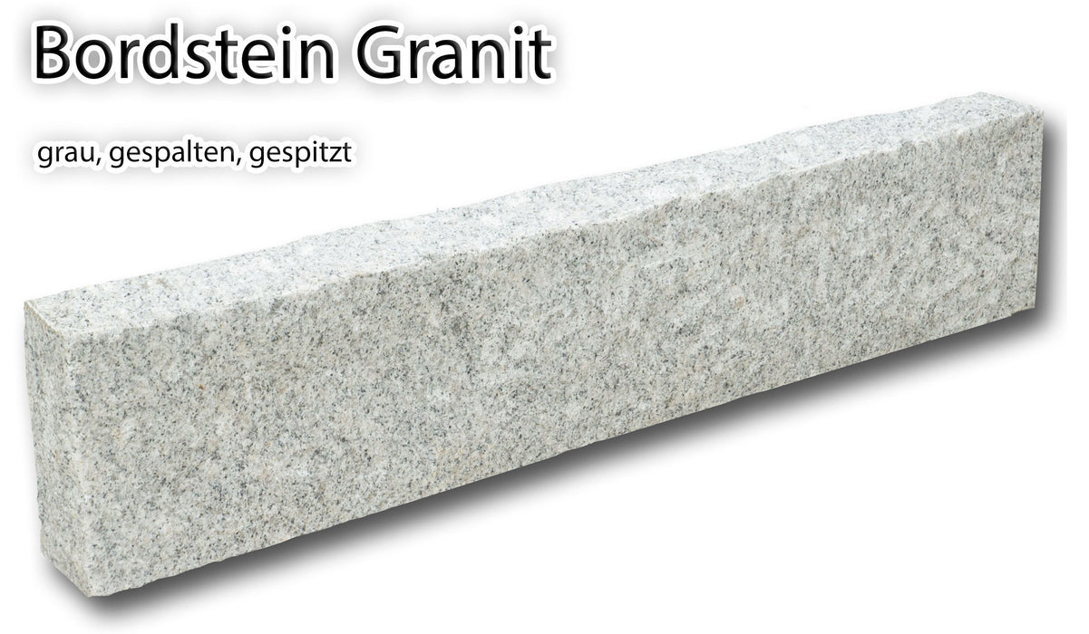 Bordstein Granit grau, allseitig gespalten & überspitzt