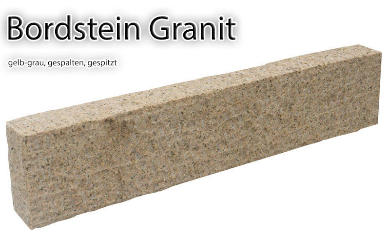 Bordstein Granit gelb-grau, allseitig gespalten & überspitzt