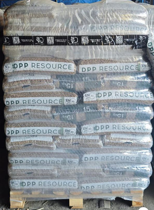 Holzpellet ENplus  A1, 6 mm, Hersteller DPP Resource, Sackware, Verkauf als komplette Palette mit 1 t